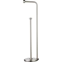 Amazon Basics - Soporte para papel higiénico- con reserva- Níquel